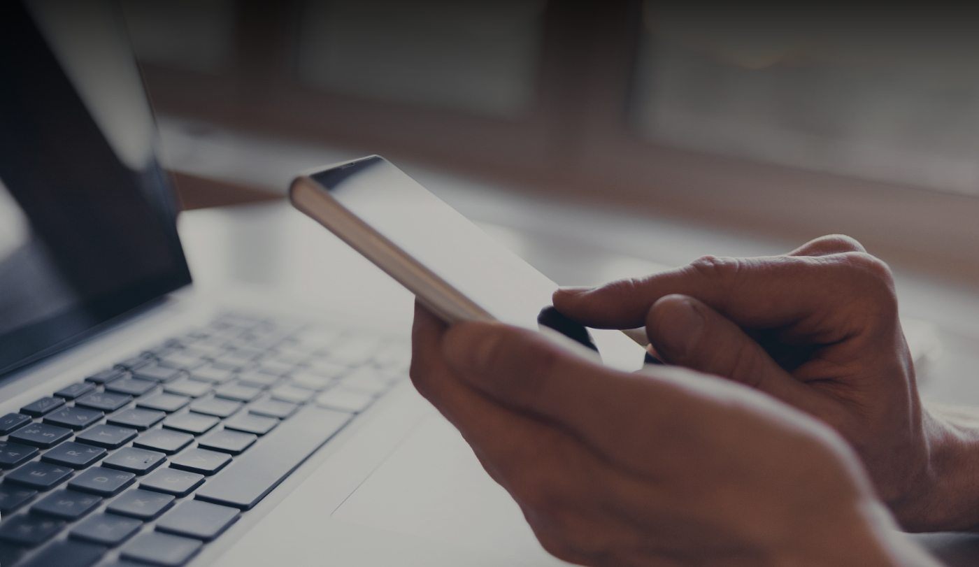 Patient using smartphone to request a consultation