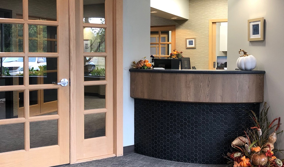 Dental office reception desk