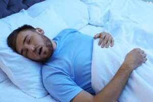 a person suffering from sleep apnea