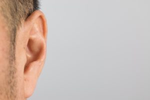 Close up of man’s ear